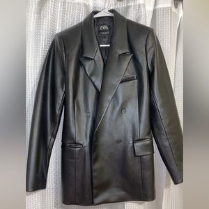 ZARA Vegan Leather Blazer